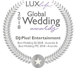 DJ:Plus! Entertainment Awarded Best Wedding MC & Best Wedding DJ Australia